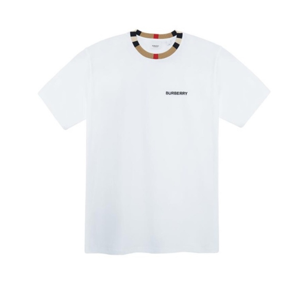 Burberry Icon Stripe Trim Tee. New, never worn!